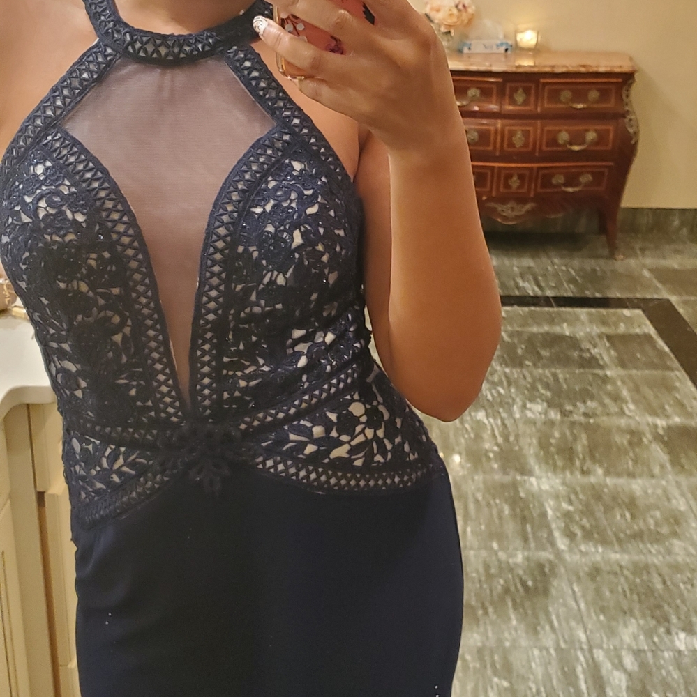 Navy blue gown